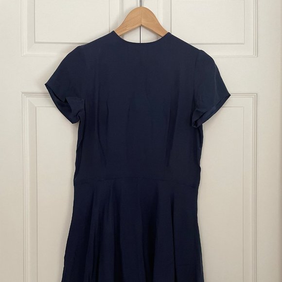 Dusen Dusen Navy Silk Swing Dress - Picture 1 of 4